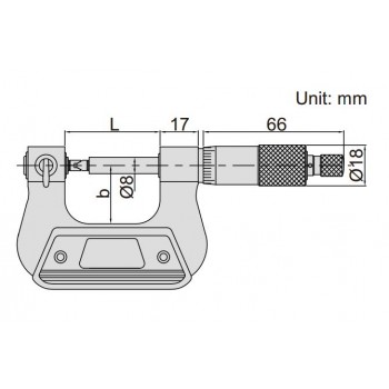 3281-50A | INSIZE SCHROEFDRAAD MICROMETER 25-50 MMR, without measuring tips